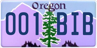 OR license plate 001BIB