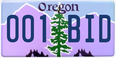 OR license plate 001BID