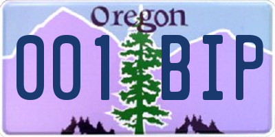 OR license plate 001BIP