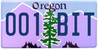 OR license plate 001BIT