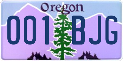 OR license plate 001BJG