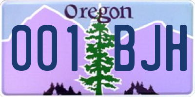 OR license plate 001BJH