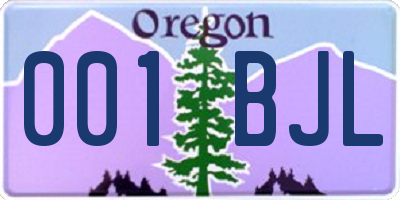 OR license plate 001BJL