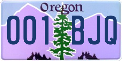 OR license plate 001BJQ