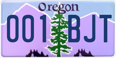 OR license plate 001BJT