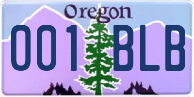 OR license plate 001BLB