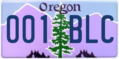 OR license plate 001BLC