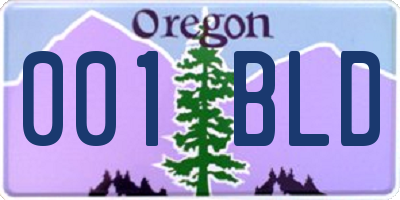 OR license plate 001BLD