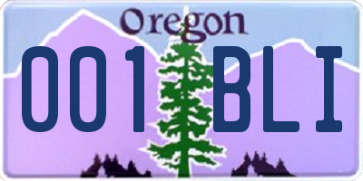 OR license plate 001BLI