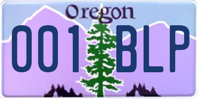 OR license plate 001BLP