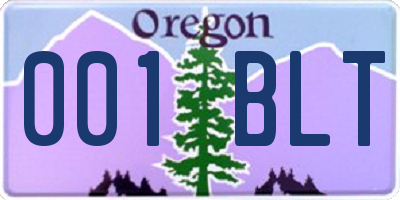 OR license plate 001BLT