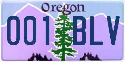 OR license plate 001BLV