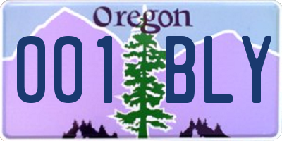 OR license plate 001BLY