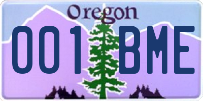 OR license plate 001BME