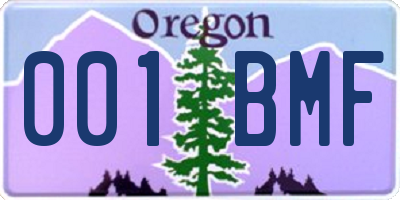 OR license plate 001BMF