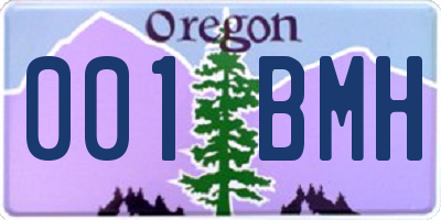 OR license plate 001BMH