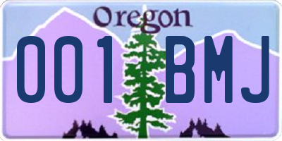 OR license plate 001BMJ