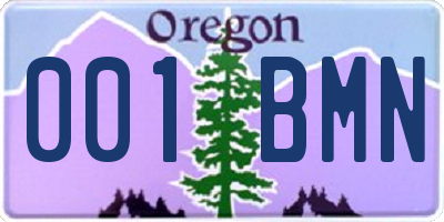 OR license plate 001BMN