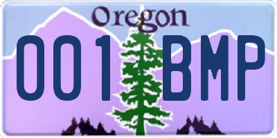 OR license plate 001BMP