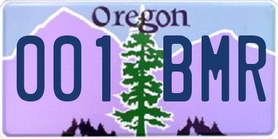 OR license plate 001BMR