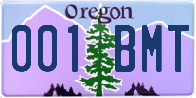 OR license plate 001BMT