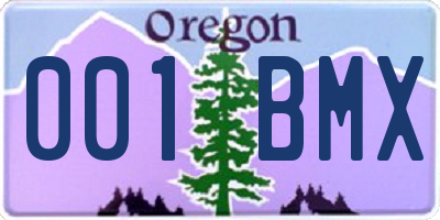 OR license plate 001BMX