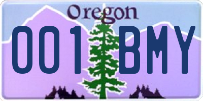 OR license plate 001BMY