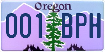 OR license plate 001BPH