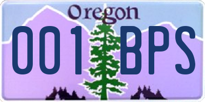 OR license plate 001BPS