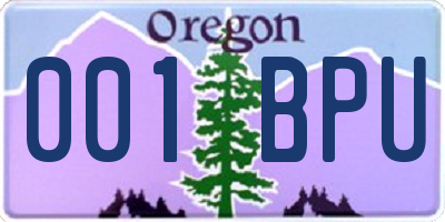 OR license plate 001BPU