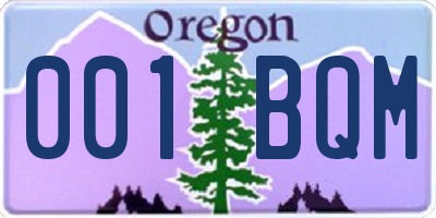 OR license plate 001BQM