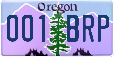 OR license plate 001BRP