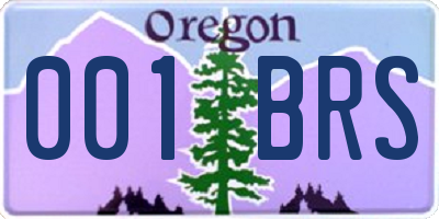 OR license plate 001BRS