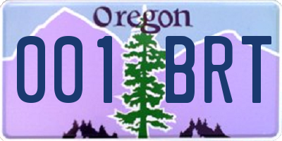 OR license plate 001BRT