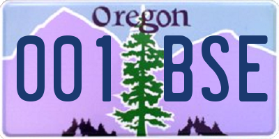 OR license plate 001BSE
