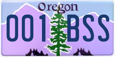 OR license plate 001BSS