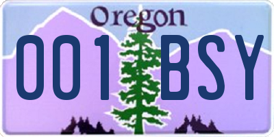 OR license plate 001BSY