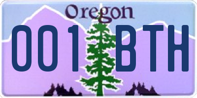 OR license plate 001BTH