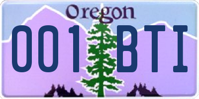 OR license plate 001BTI