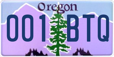 OR license plate 001BTQ