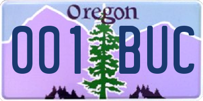 OR license plate 001BUC