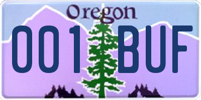 OR license plate 001BUF