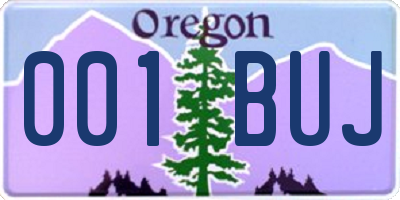 OR license plate 001BUJ