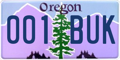 OR license plate 001BUK