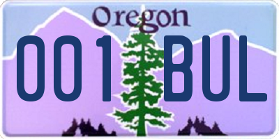 OR license plate 001BUL