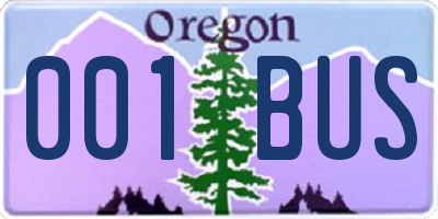 OR license plate 001BUS