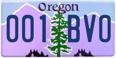 OR license plate 001BVO