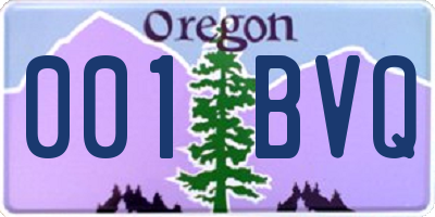 OR license plate 001BVQ