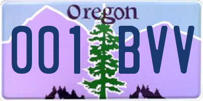 OR license plate 001BVV