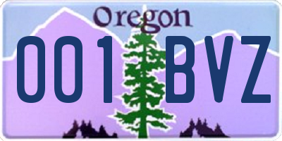 OR license plate 001BVZ